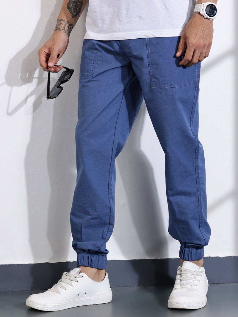 Thomas Scott Men Blue Classic Slim Fit Joggers