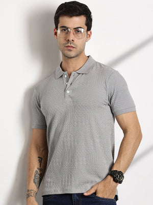 Thomas Scott Men Grey Polo Collar T-shirt