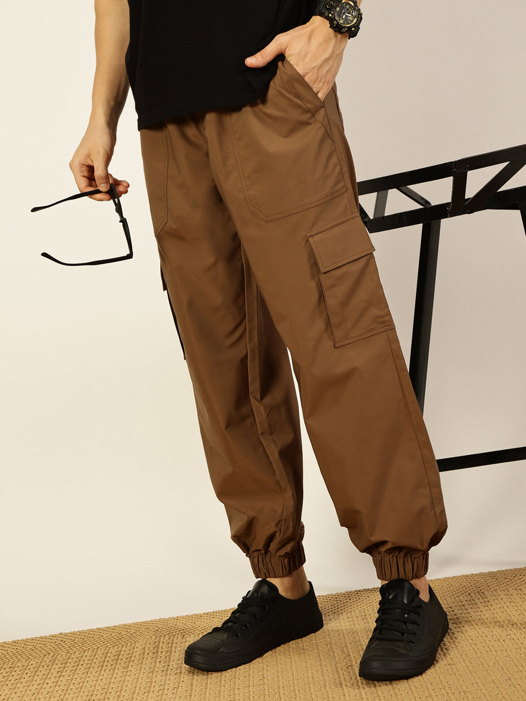Thomas Scott Men Smart Loose Fit Easy Wash Jogger Trousers