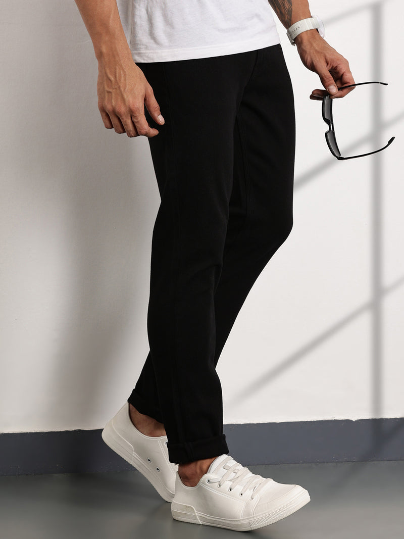Thomas Scott Men Black Mid-Rise Slim Fit Stretchable Jeans