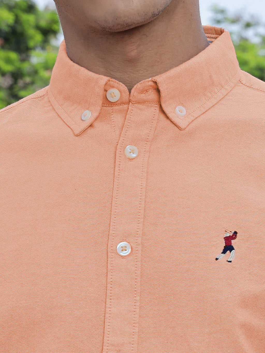 Thomas Scott Men Orange Slim Fit Long Sleeves Button-Down Collar Solid Casual Shirt
