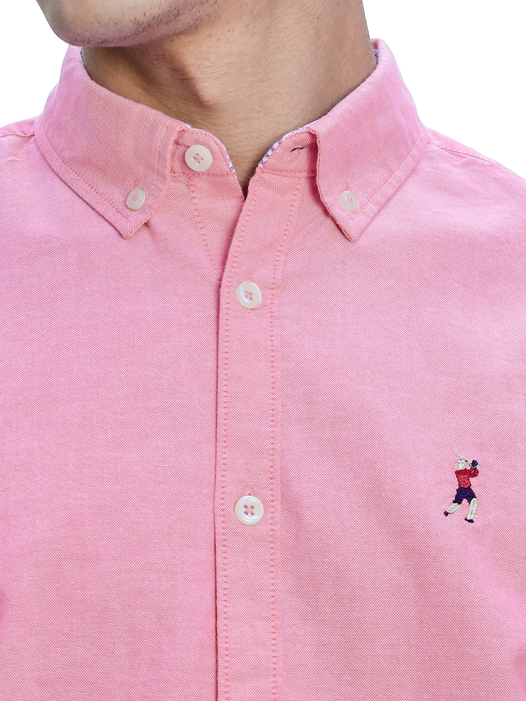 Thomas Scott Men Pink Slim Fit Long Sleeves Button-Down Collar Solid Casual Shirt