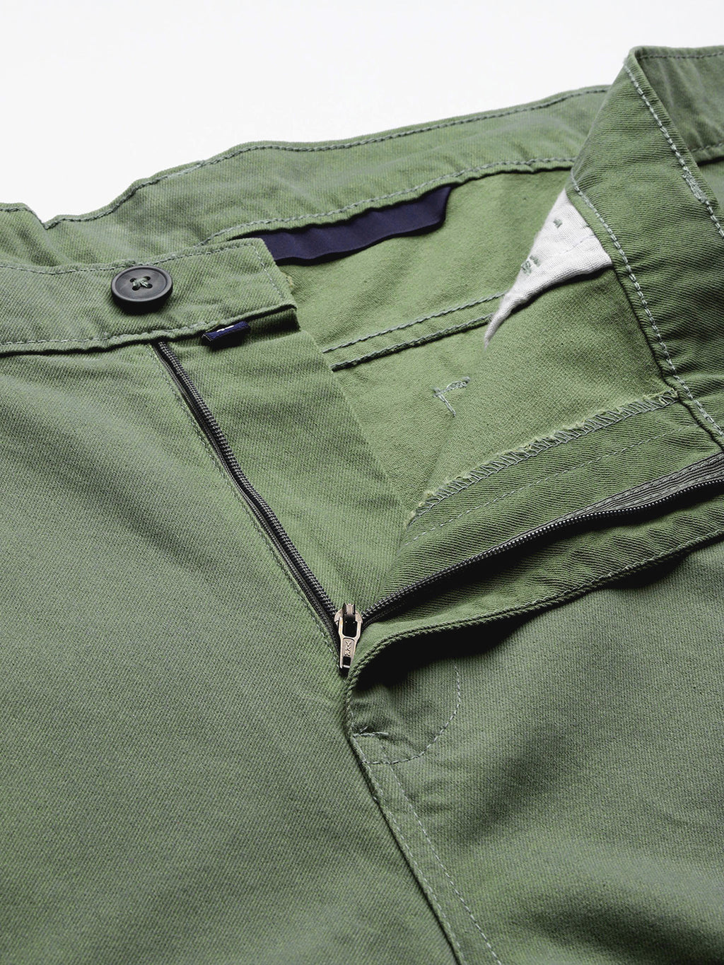 Thomas Scott Men Olive Plus Size Regular Fit Mid-Rise Cotton Woven Chinos Shorts