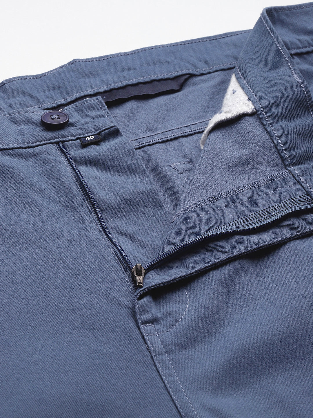 Thomas Scott Men Blue Plus Size Regular Fit Mid-Rise Cotton Woven Chinos Shorts