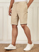 Thomas Scott Men Beige Mid-Rise Regular Fit Self Design Knee Length Knitted Shorts
