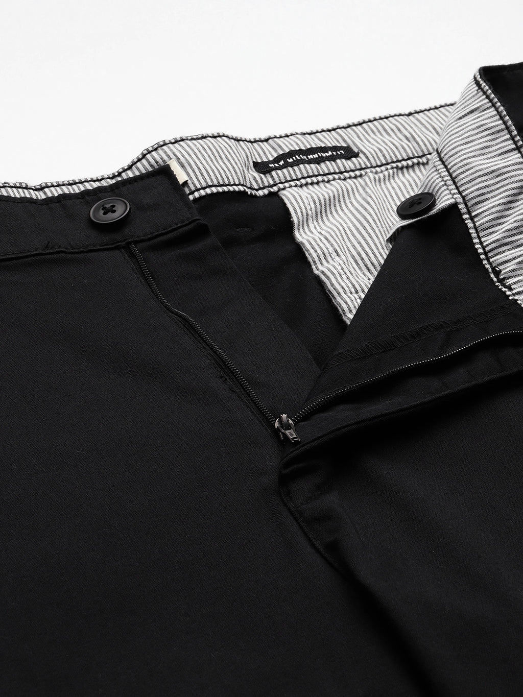 Thomas Scott Men Black Plus Size Mid-Rise Regular Fit Woven Chinos Trouser