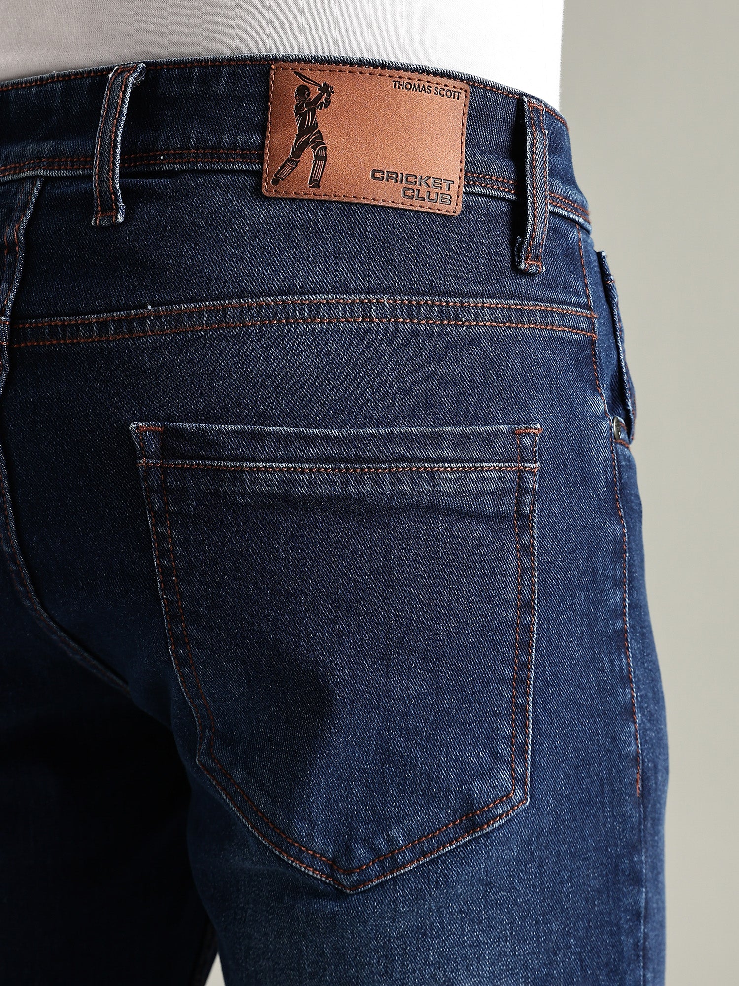 Thomas Scott Men Indigo Mid-Rise Straight Fit Stretchable Jeans