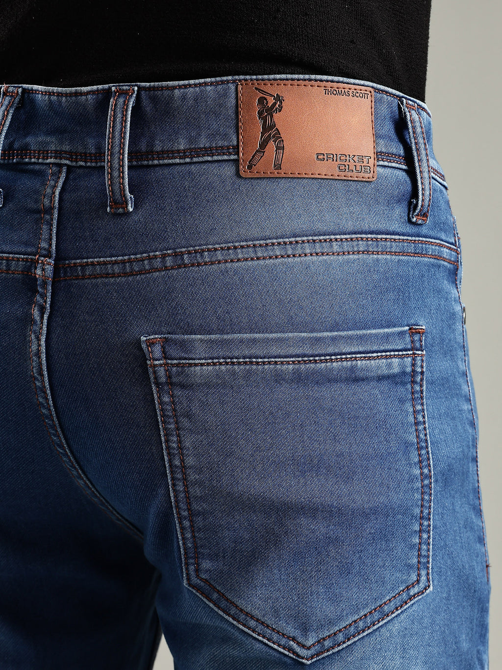 Thomas Scott Men Indigo Mid-Rise Straight Fit Stretchable Jeans