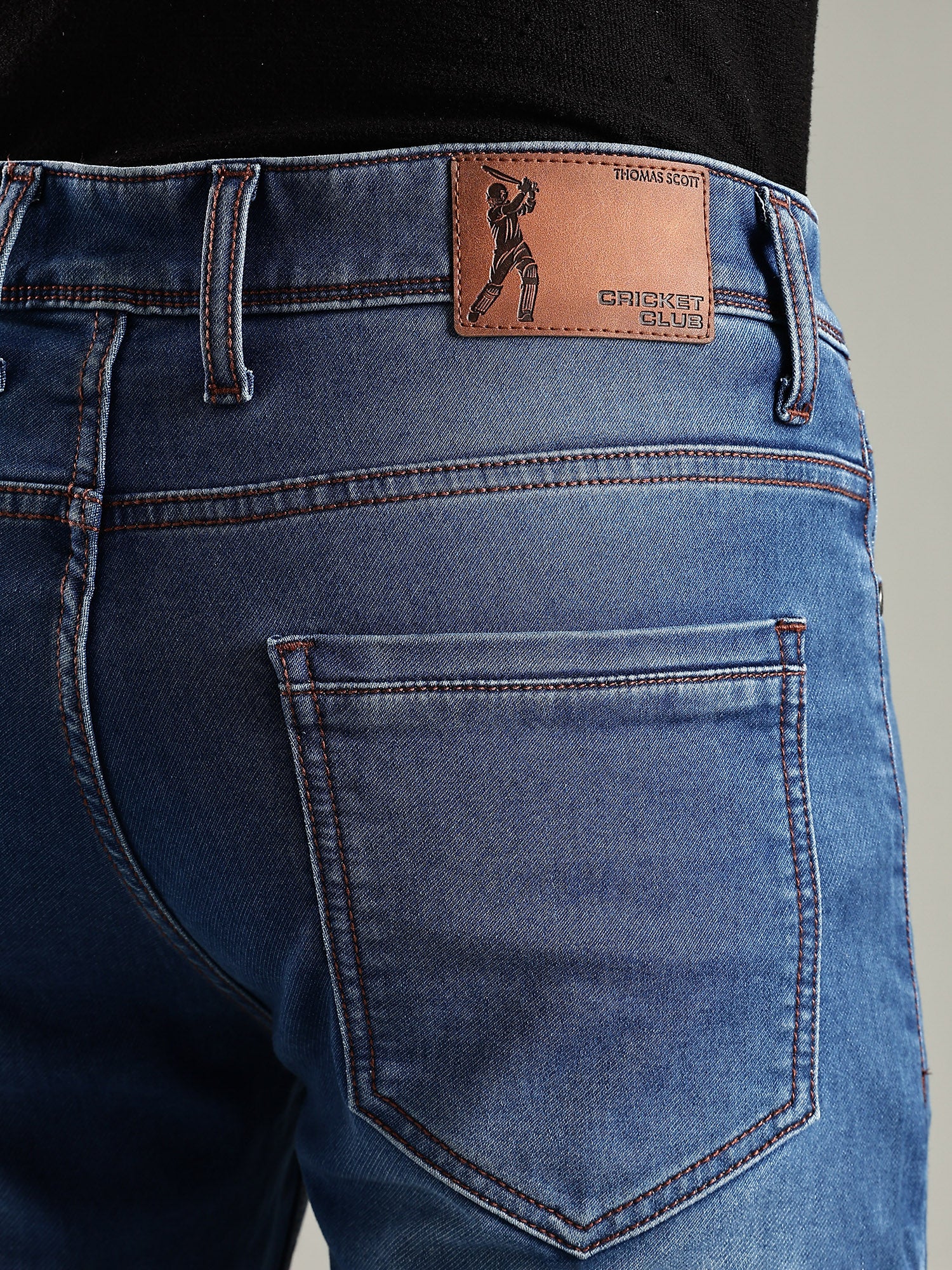 Thomas Scott Men Indigo Mid-Rise Straight Fit Stretchable Jeans