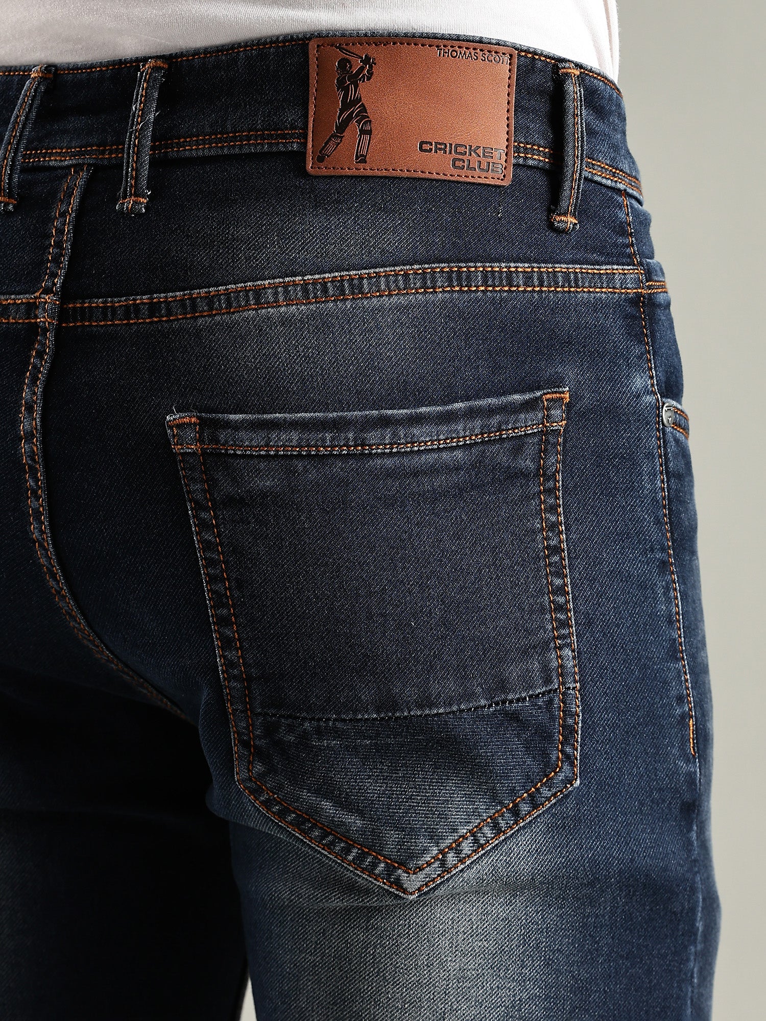Thomas Scott Men Indigo Mid-Rise Straight Fit Stretchable Jeans