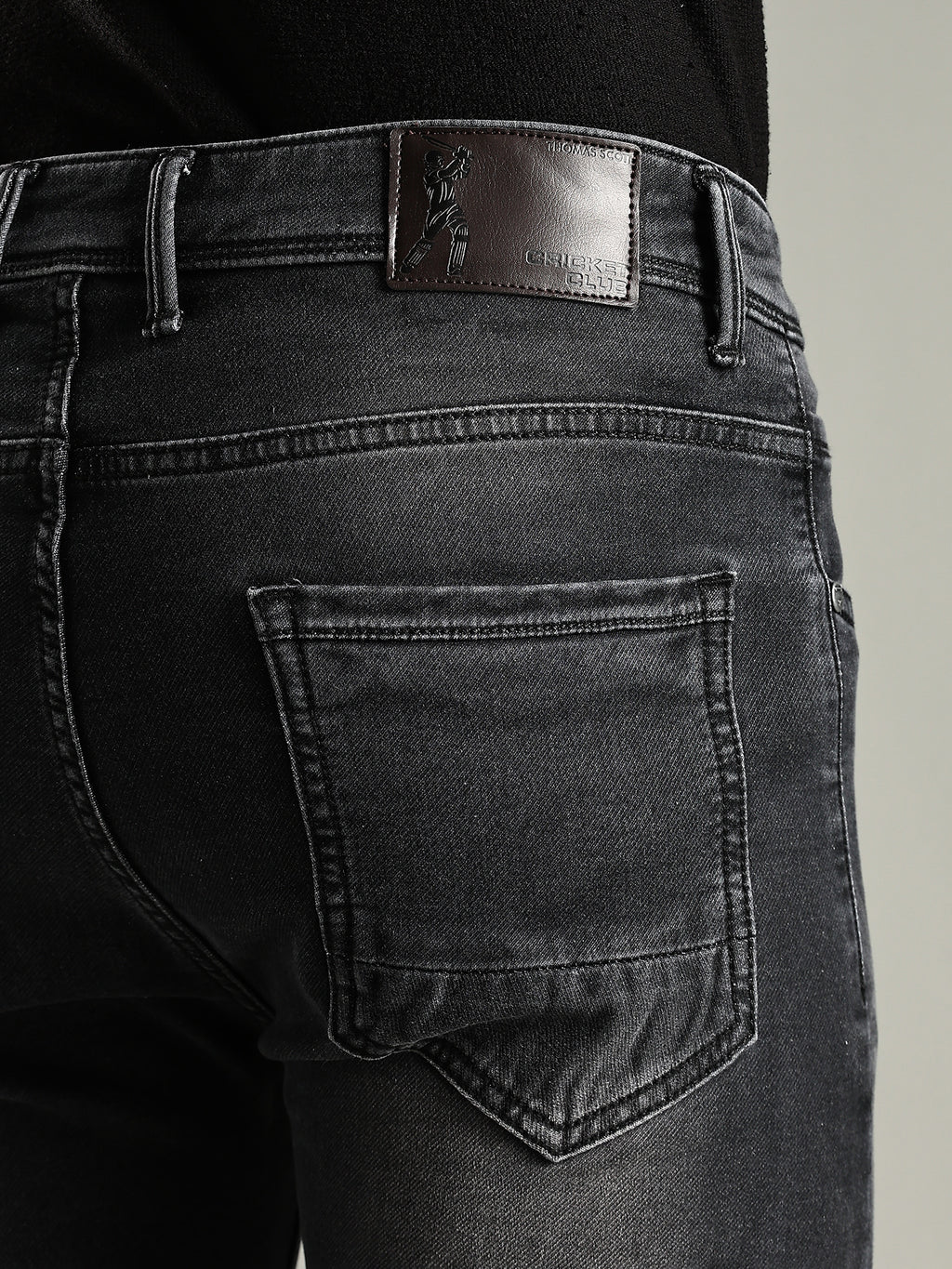 Thomas Scott Men Black Mid-Rise Straight Fit Stretchable Jeans