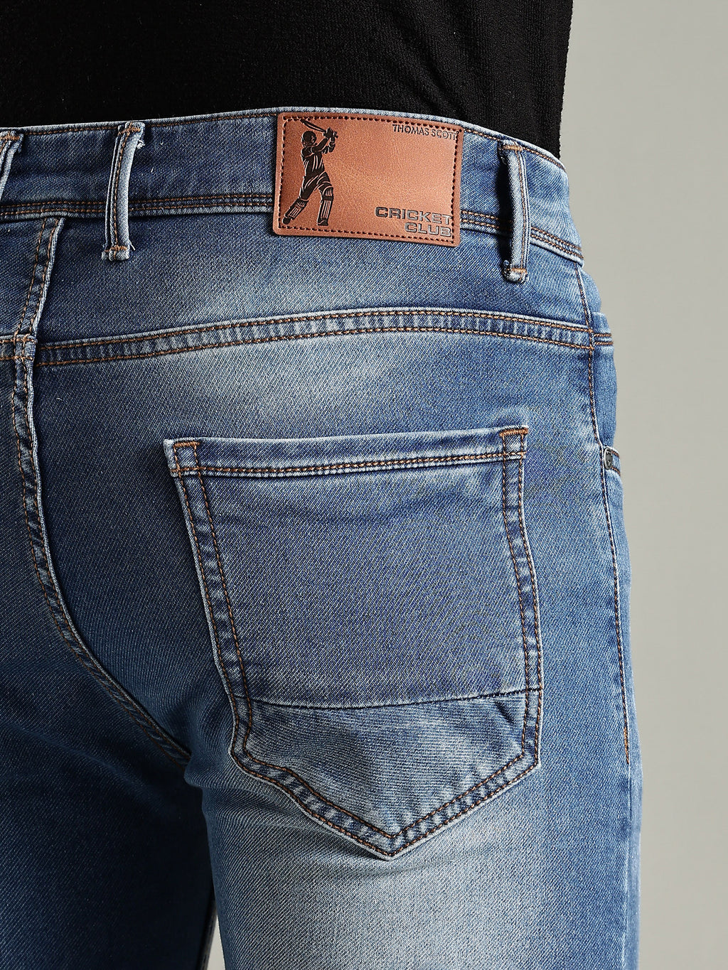Thomas Scott Men Indigo Mid-Rise Straight Fit Stretchable Jeans