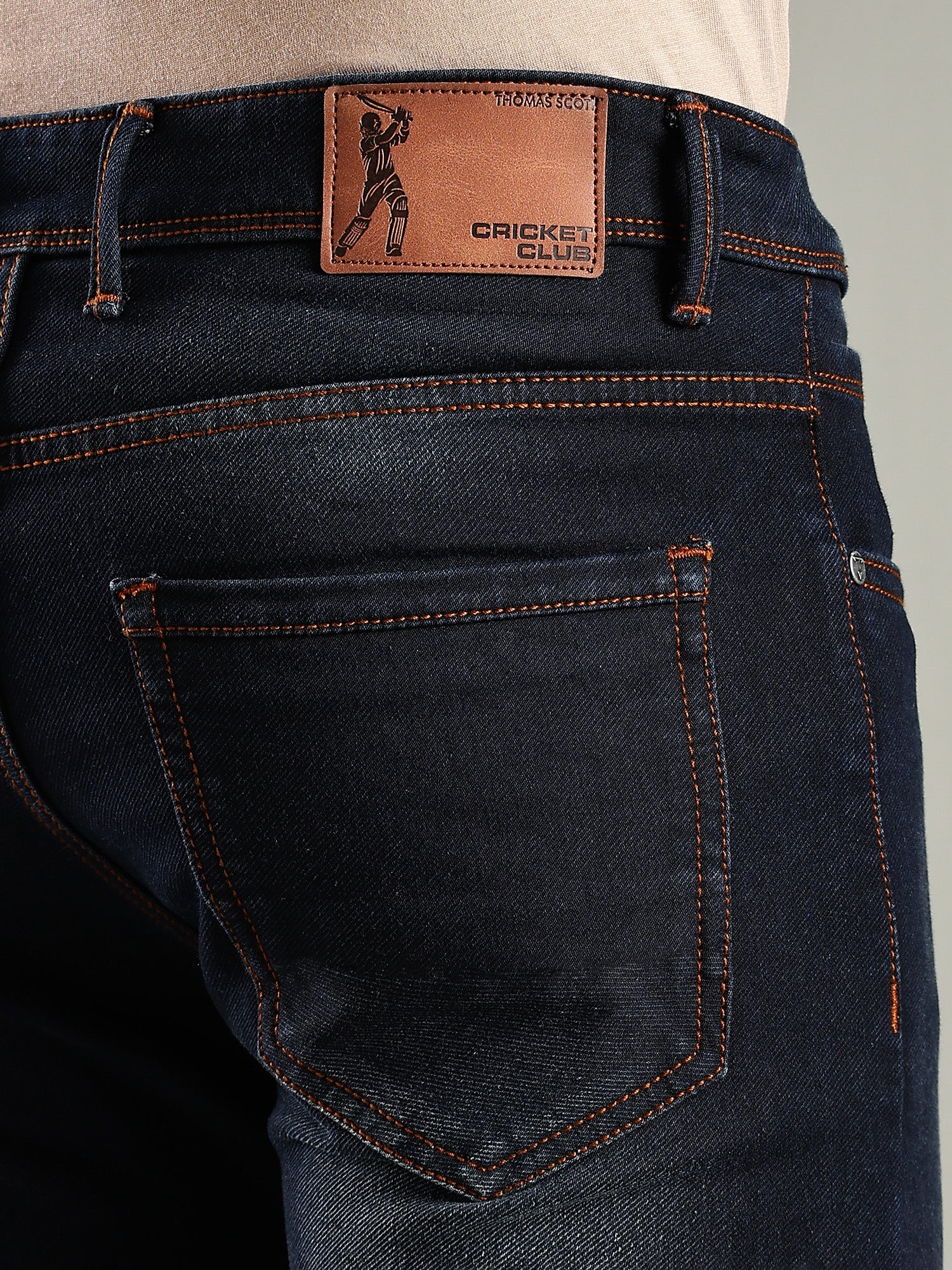 Thomas Scott Men Indigo Mid-Rise Straight Fit Stretchable Jeans