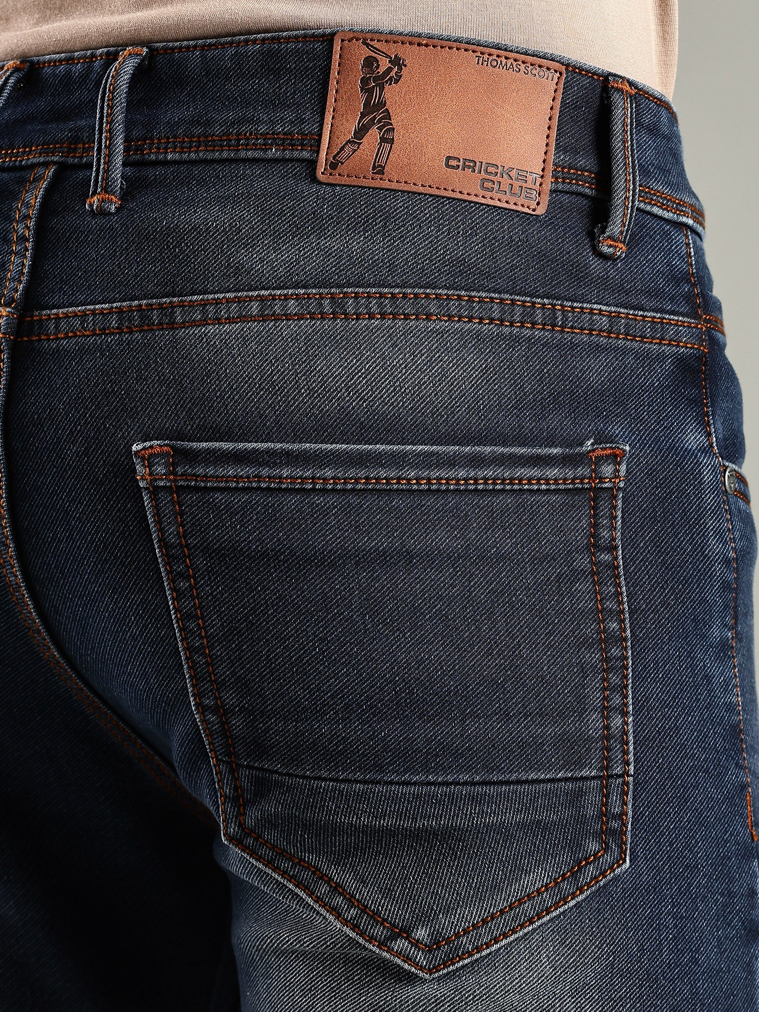 Thomas Scott Men Indigo Mid-Rise Straight Fit Stretchable Jeans