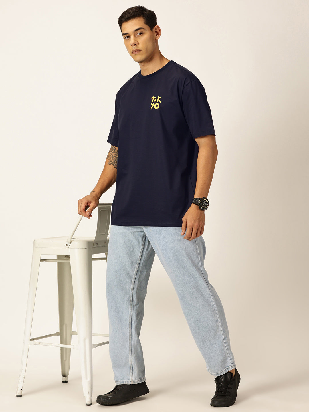 Thomas Scott Men Graphic Printed Drop Shoulder Oversized T-shirt