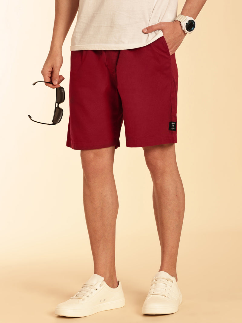 Thomas Scott Men Red Mid-Rise Regular Fit Cotton Woven Boxer Shorts