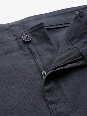 Dark Grey Plus Size Smart Easy Wash Regular Fit Mid-Rise Solid Woven Trouser For Men