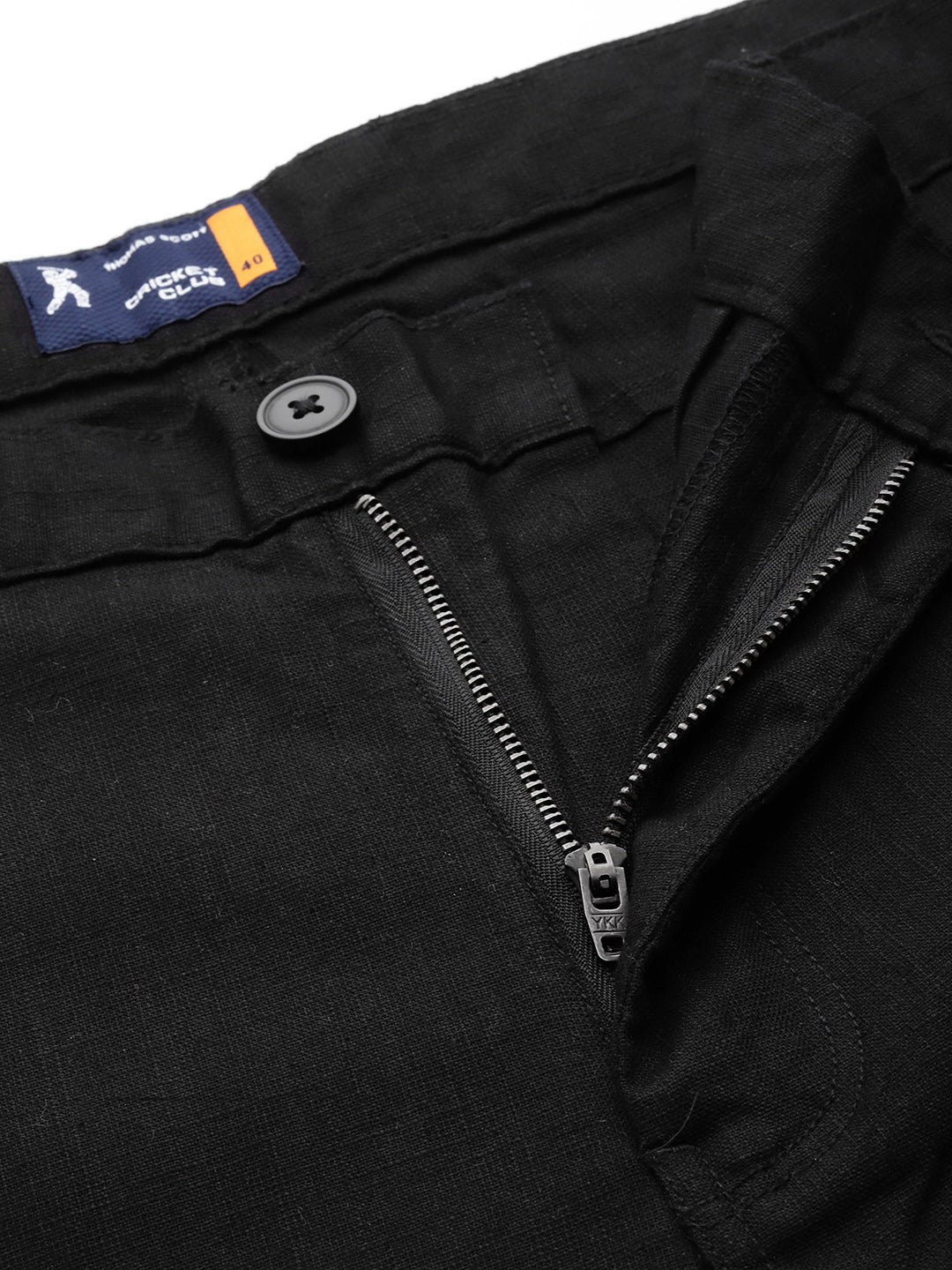 Thomas Scott Men Black Plus Size Mid-Rise Regular Fit Woven Chinos Shorts