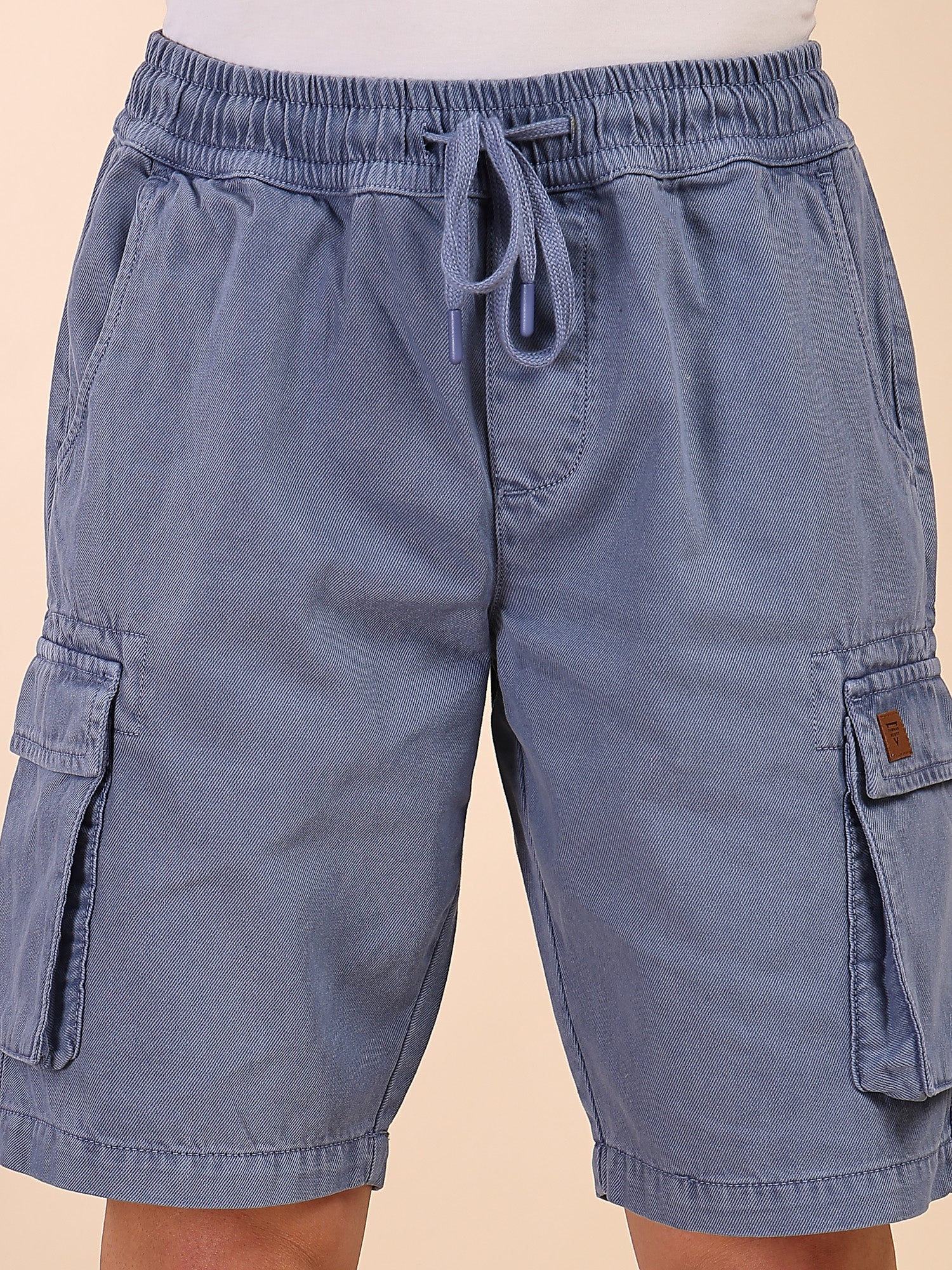 Thomas Scott Men Blue Mid-Rise Straight Fit Above Knee Cotton Woven Cargo Shorts