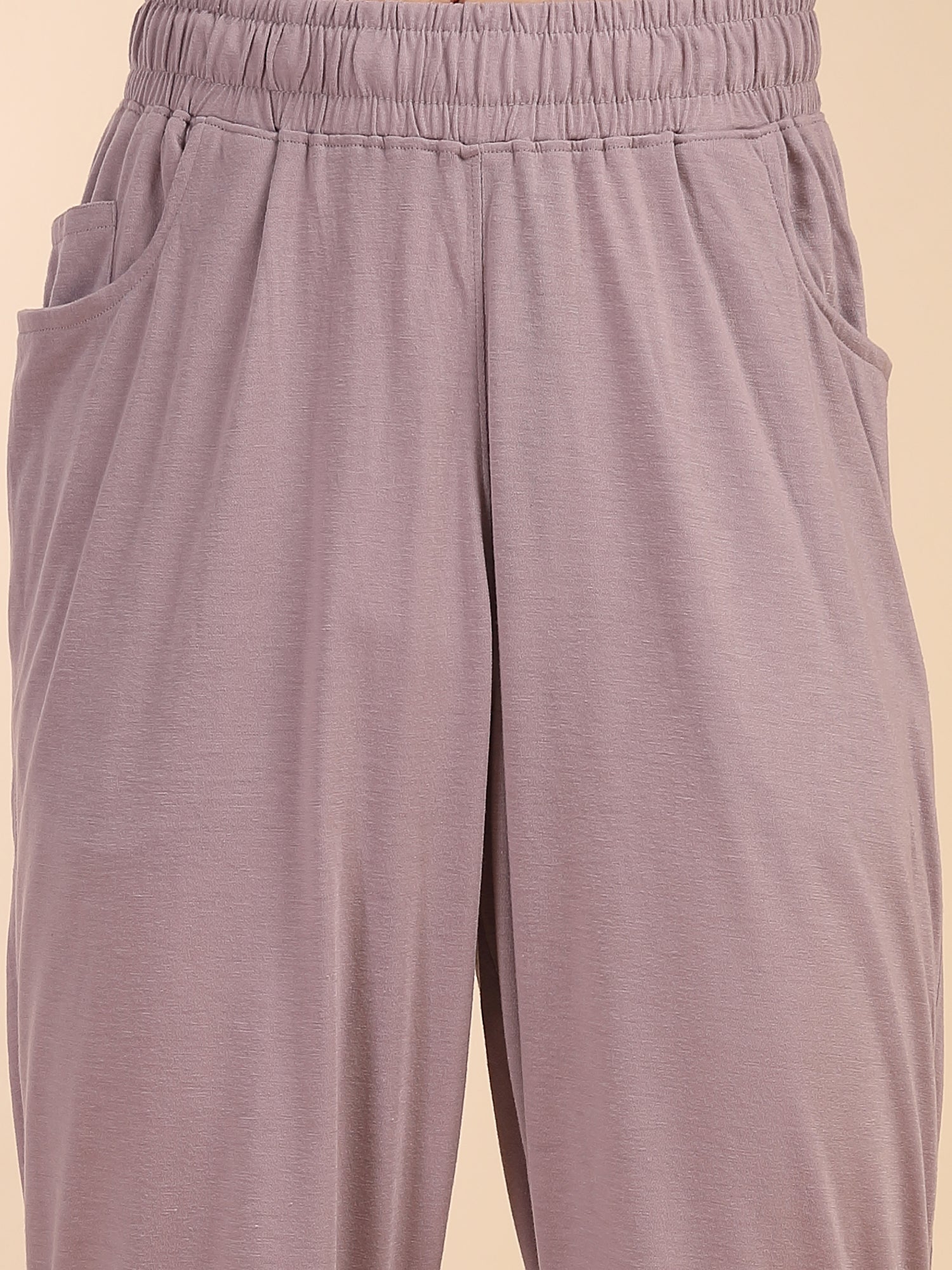 Thomas Scott Men Lilac Round Neck Relaxed Fit Solid Polyester Co-Ords Set
