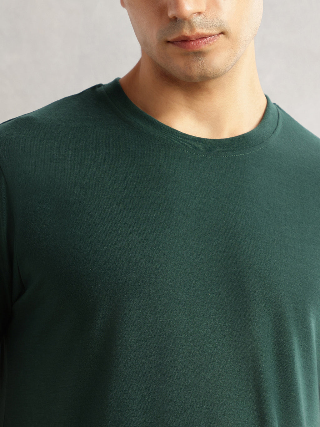Thomas Scott Men Bottle Green Round Neck Relaxed Fit Solid Polyester Co-Ords Set