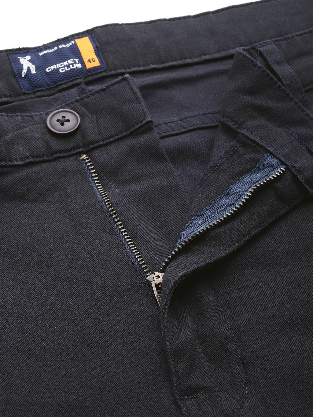 Thomas Scott Men Navy Cricket Club Plus Size Regular Fit Mid-Rise Solid Woven Cargo Trouser