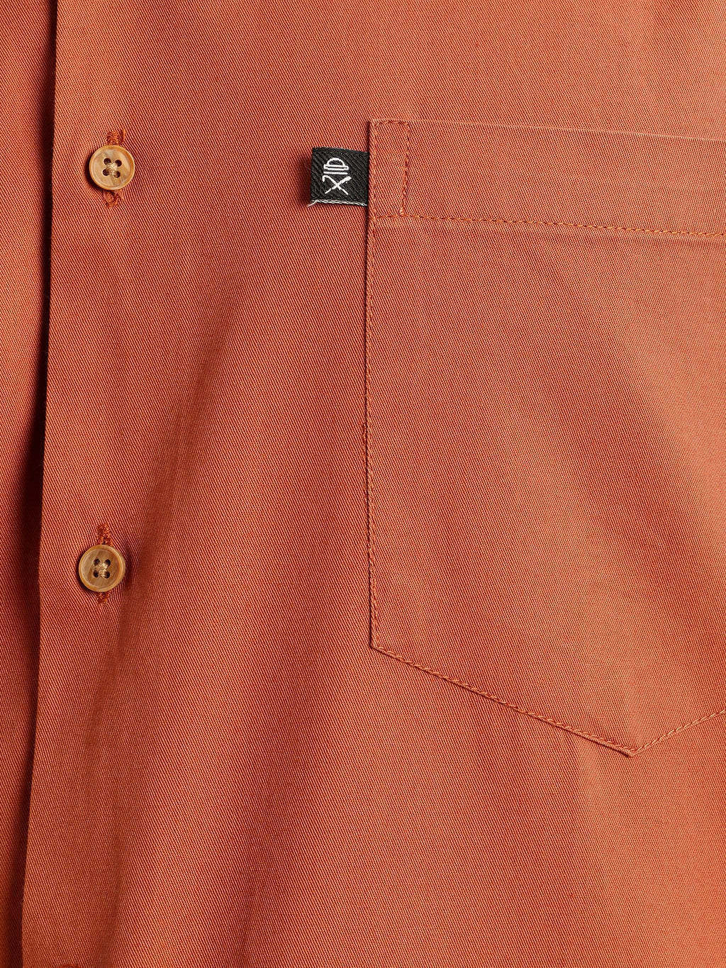 Thomas Scott Men Rust Premium Slim Fit Short Sleeves Spread Collar Solid 100% Cotton Casual Shirt