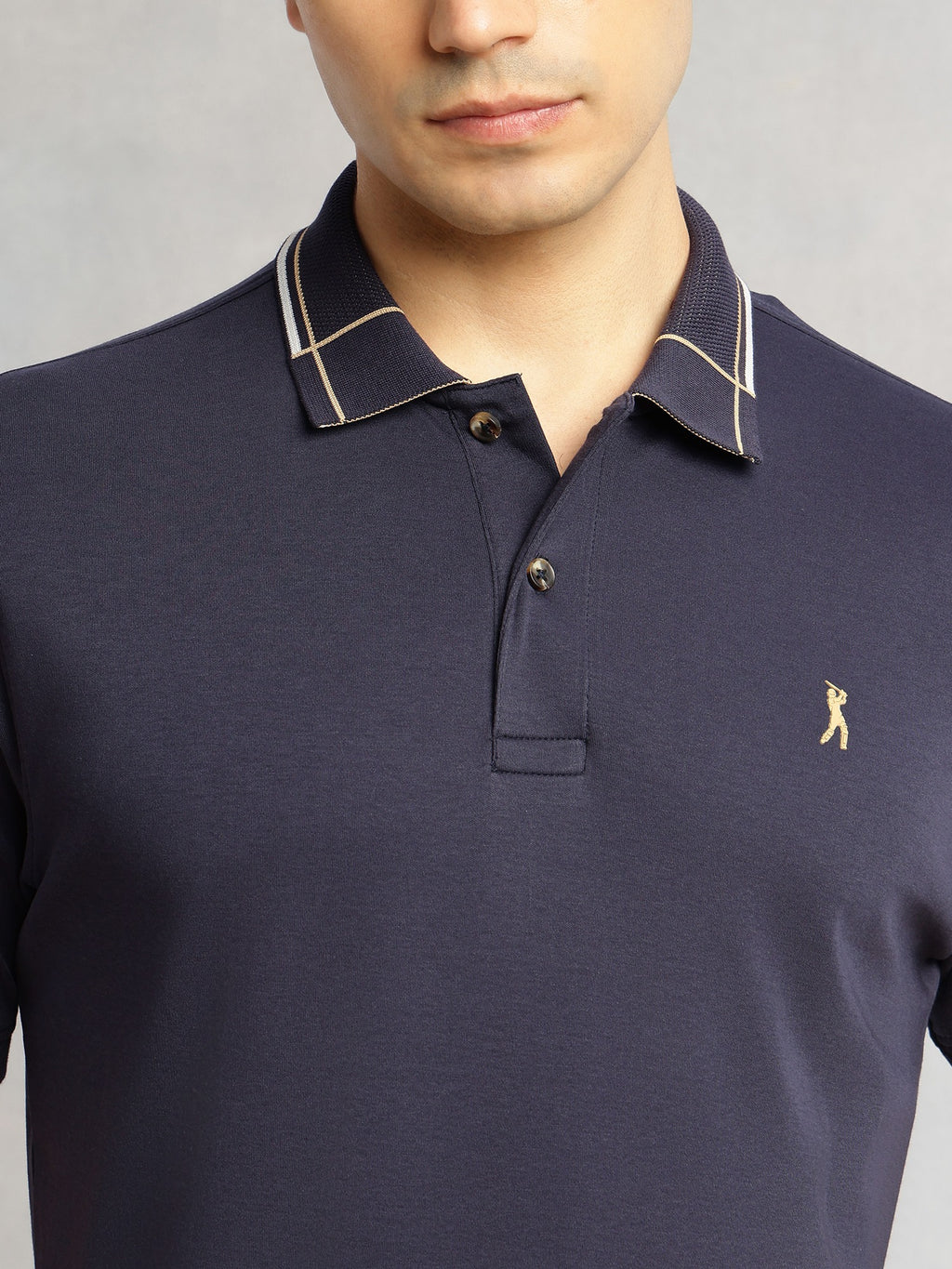 Thomas Scott Men Navy Cricket Club Collection Regular Fit Short Sleeve 100% Cotton Knitted Polo Collar T-Shirt