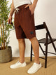 Thomas Scott Men Coffee Brown Relaxed Fit Mid-Rise Knitted Shorts