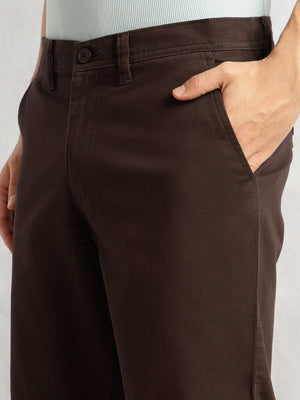 Thomas Scott Men Brown Cricket Club Collection Regular Fit Mid-Rise Solid Woven Trouser