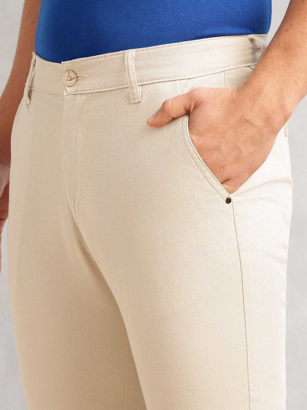 Thomas Scott Men Beige Cricket Club Collection Regular Fit Mid-Rise Solid 4 Pockets Woven Chinos Trouser