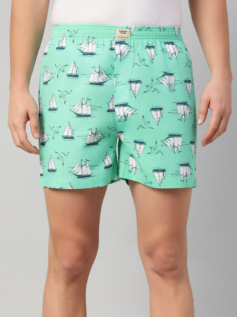 Thomas Scott Men Multicolor Cricket Club Collection Regular Fit 100% Cotton Woven Boxer Shorts (Pack of 3)