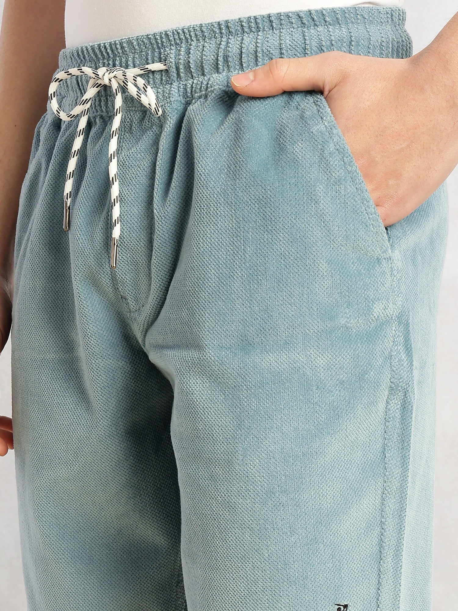 Thomas Scott Men Blue Cricket Club Collection Regular Fit Mid-Rise Woven Cotrises Corduroy Shorts