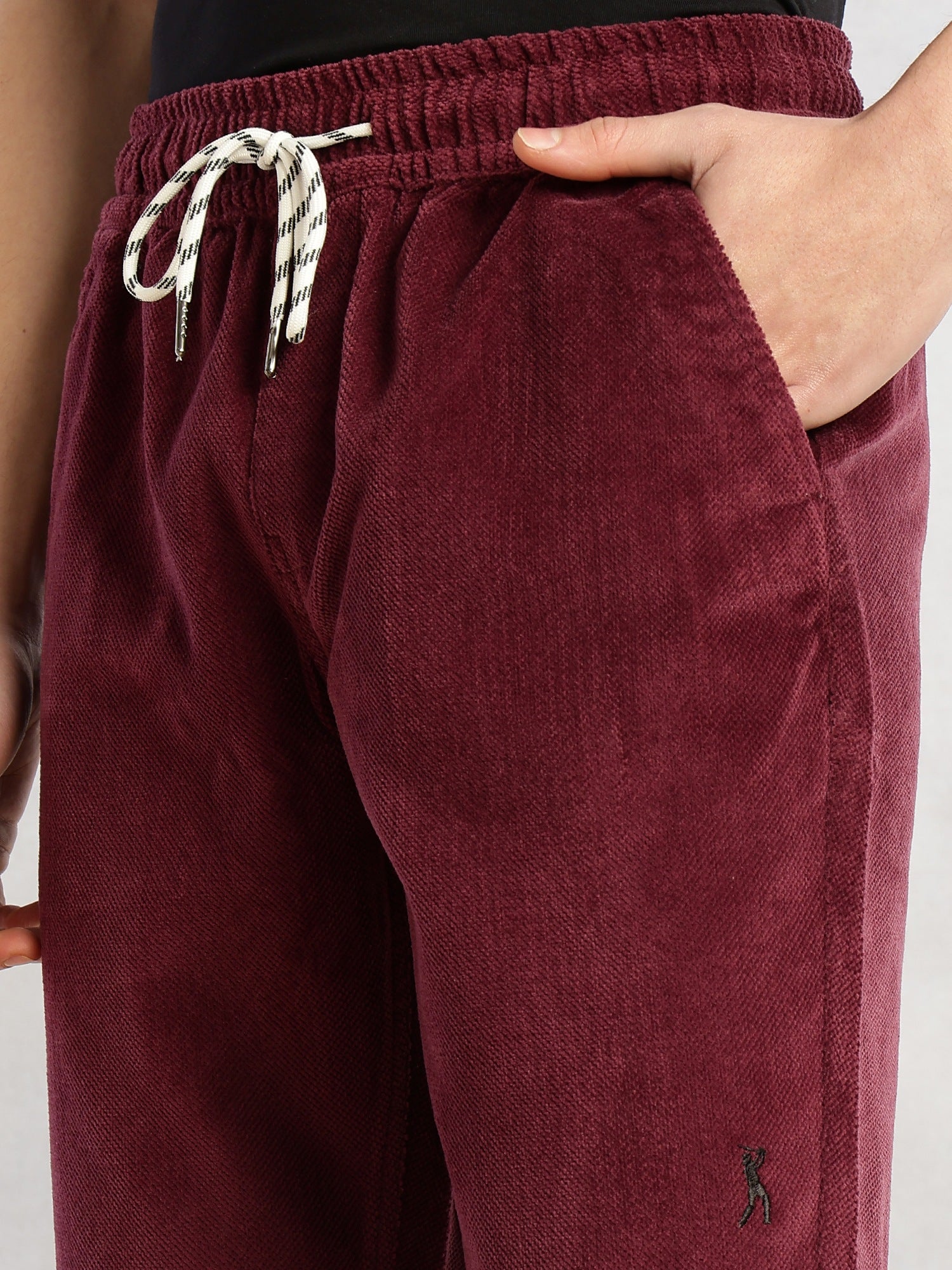 Thomas Scott Men Wine Cricket Club Collection Regular Fit Mid-Rise Woven Cotrises Corduroy Shorts