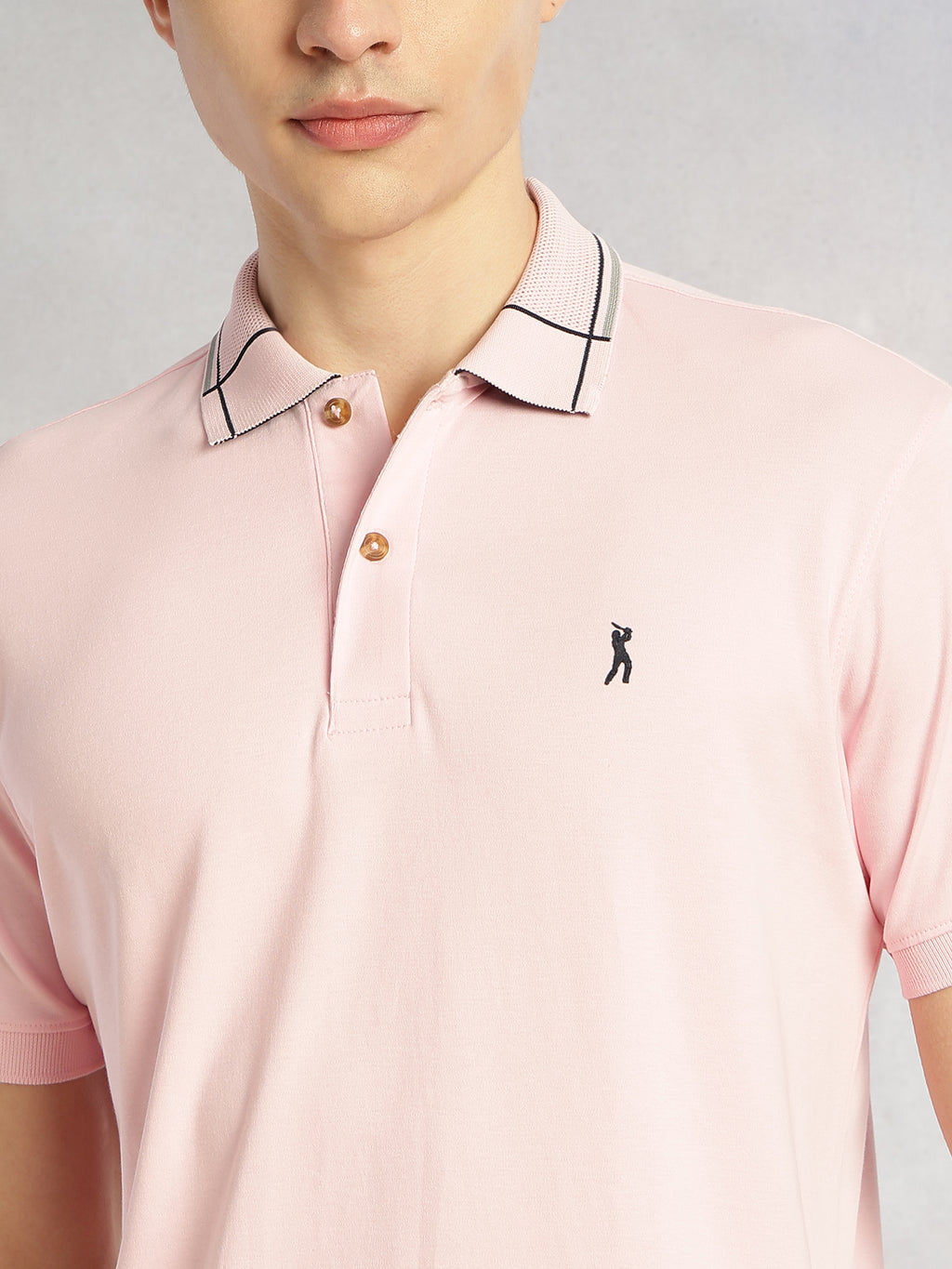 Thomas Scott Men Pink Cricket Club Collection Regular Fit Short Sleeve 100% Cotton Knitted Polo Collar T-Shirt