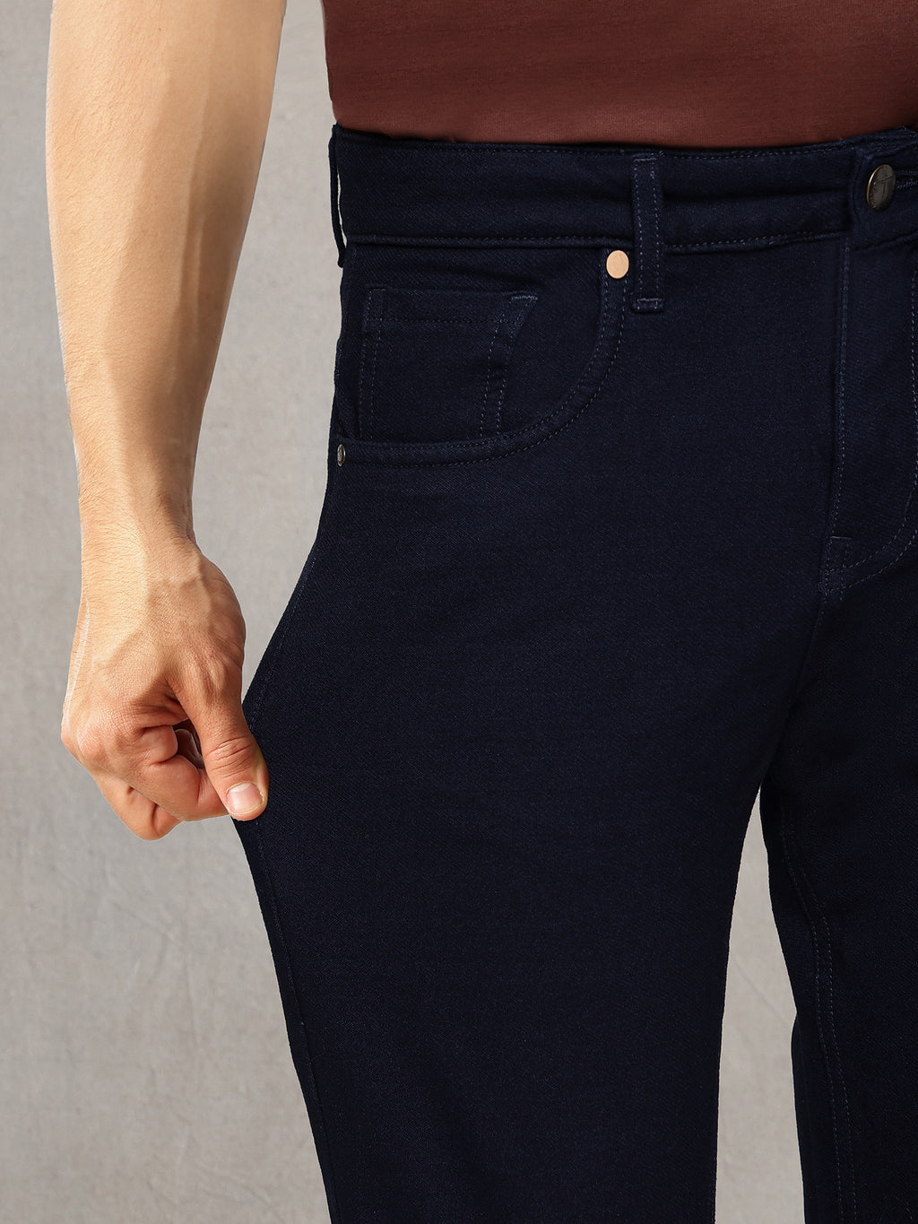 Thomas Scott Men Blue Smart Slim Fit Dark Shade 4-Way Stretch Performance Jeans