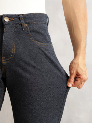 Thomas Scott Men Indigo Smart Slim Fit Dark Shade 4-Way Stretch Performance Jeans