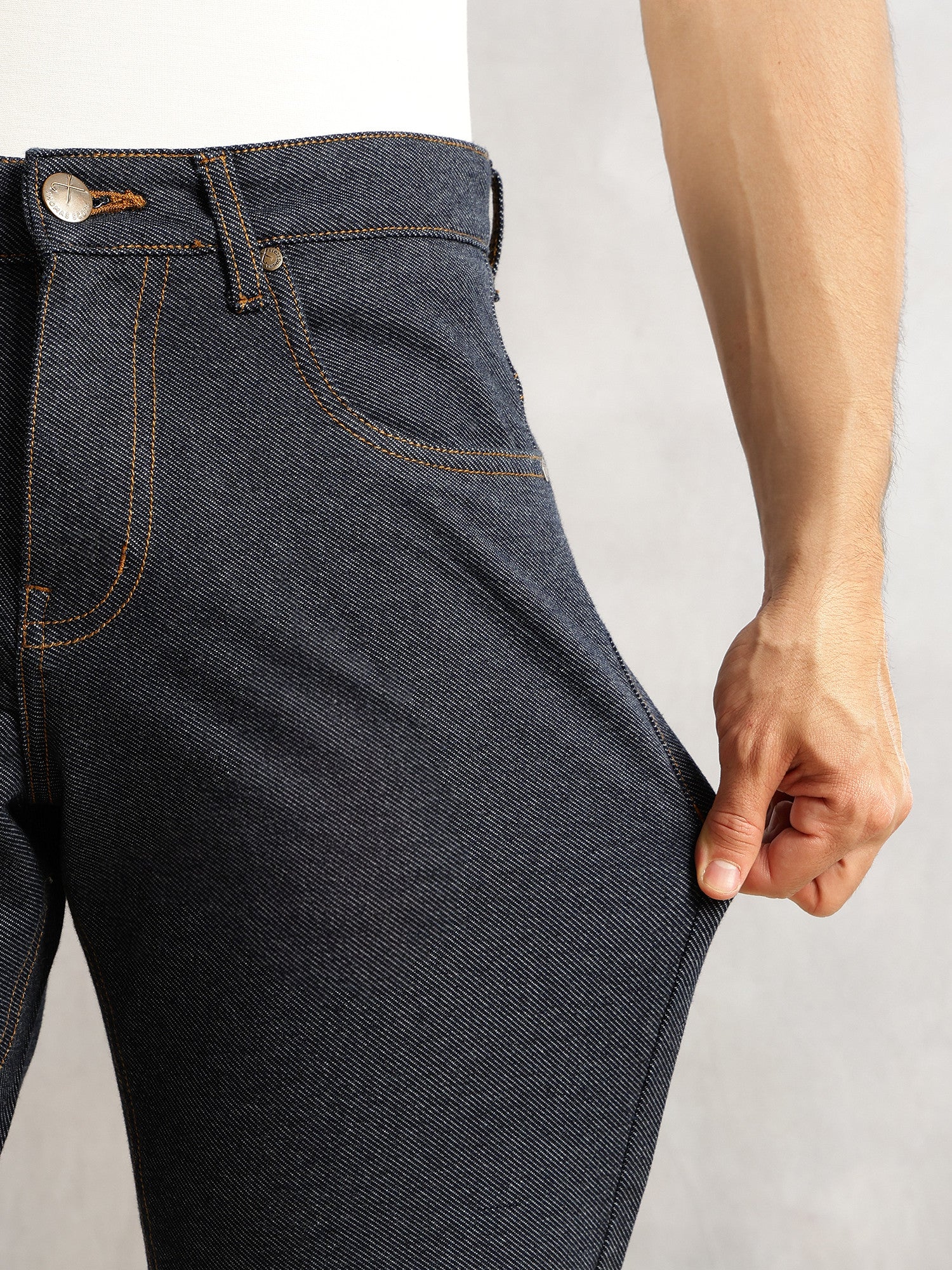 Thomas Scott Men Indigo Smart Slim Fit Dark Shade 4-Way Stretch Performance Jeans
