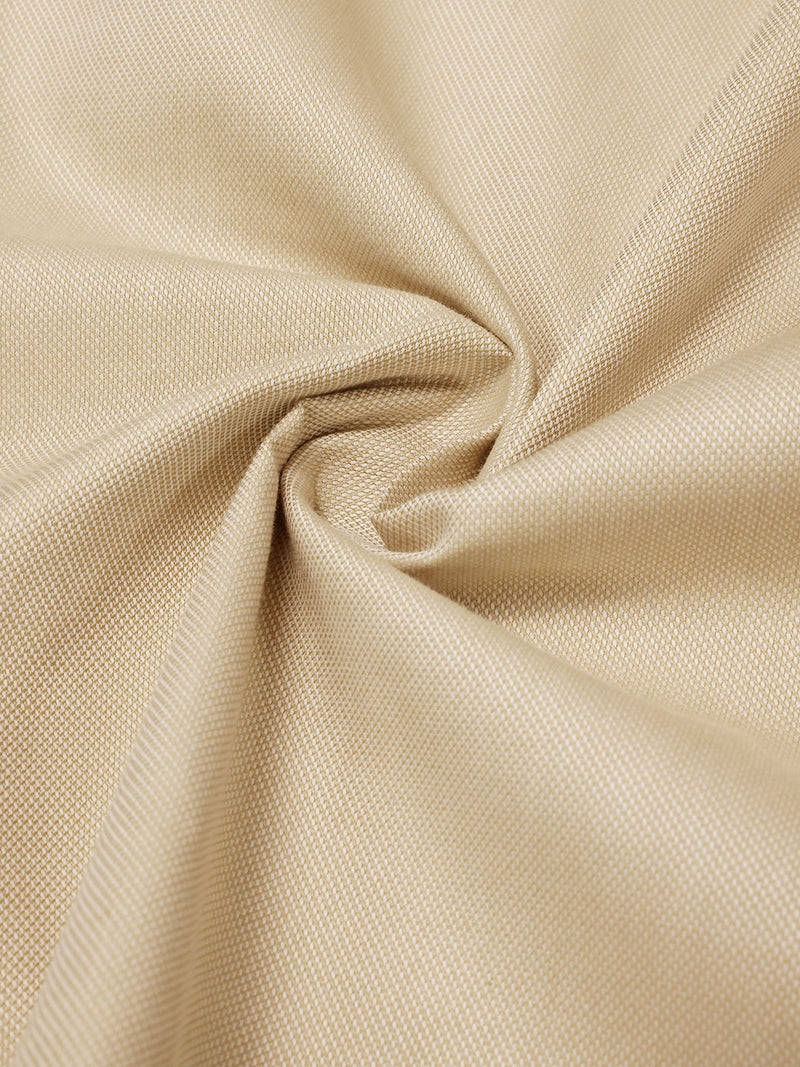 Thomas Scott Men Beige Plus Size Smart Long Sleeves Regular Fit Spread Collar Solid 100% Cotton Formal Shirt
