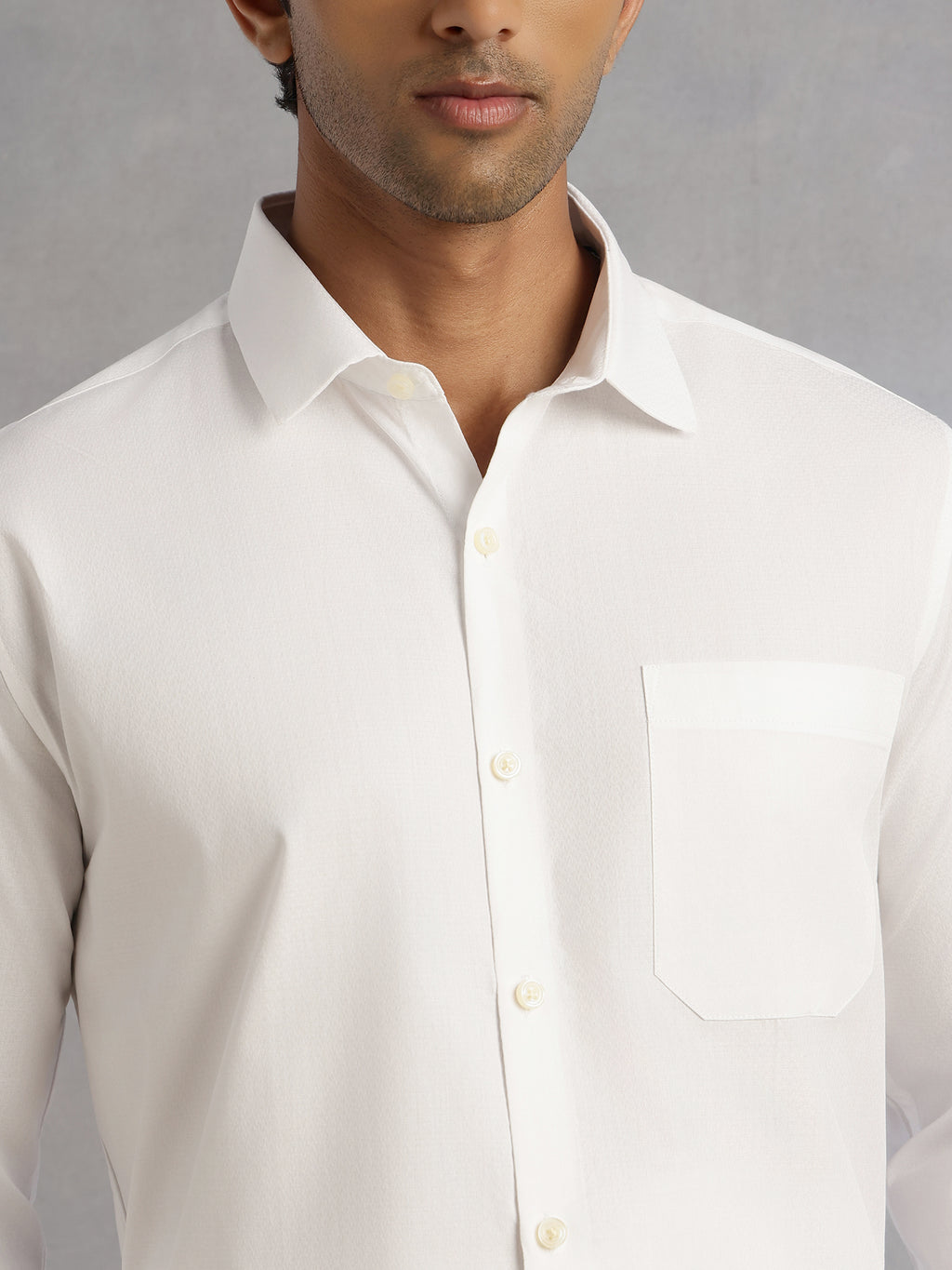 Thomas Scott Men White Regular Fit Long Sleeves Spread Collar with Twill Tape Solid 100% Cotton Formal Shirt