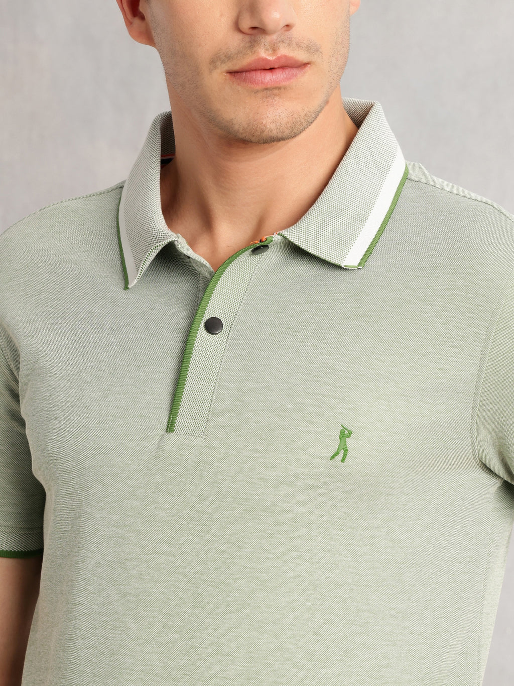 Thomas Scott Men Green Cricket Club Collection Regular Fit Short Sleeves Solid Polo Collar Knitted T-Shirt