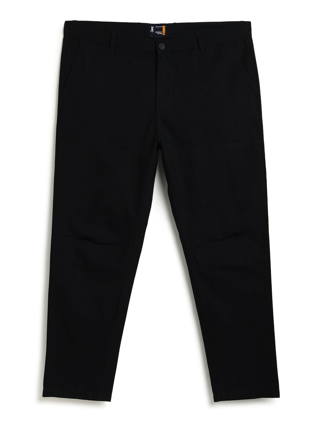 Thomas Scott Men Black Plus Size Regular Fit Mid-Rise Solid Woven Trouser