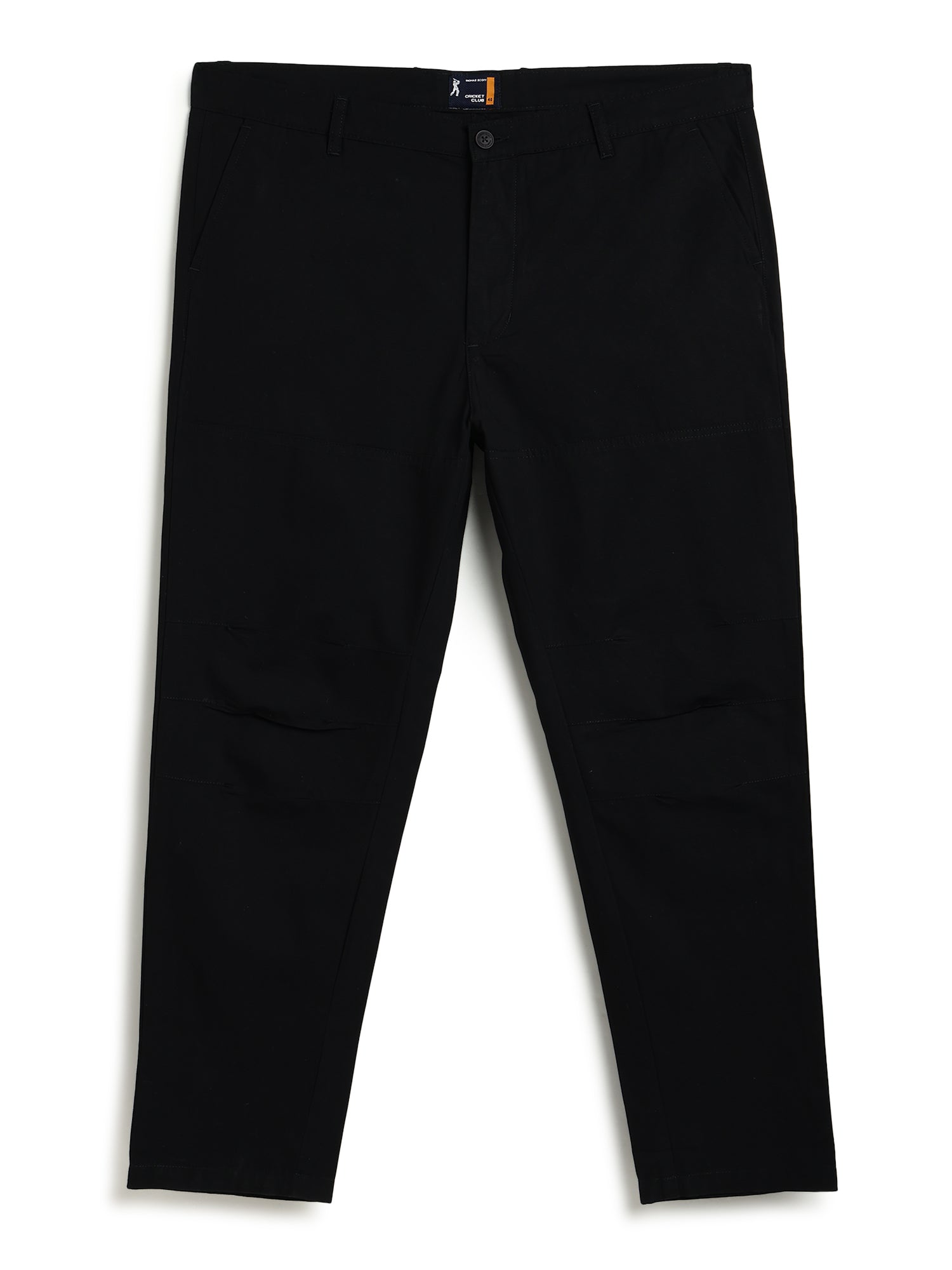 Thomas Scott Men Black Plus Size Regular Fit Mid-Rise Solid Woven Trouser