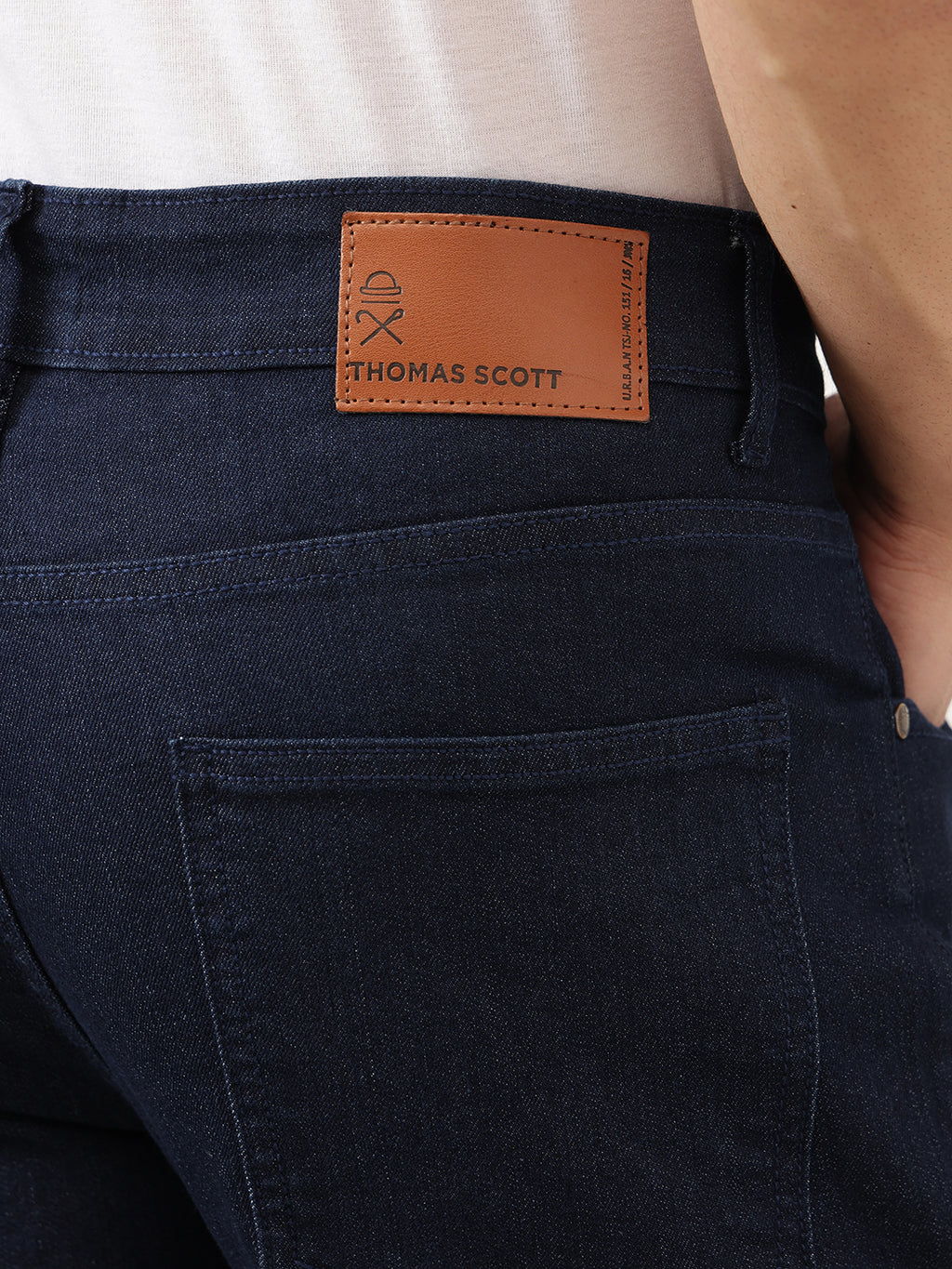 Dark Blue Smart Bootcut Fit Mid-Rise Clean Look Stretchable Jeans For Men