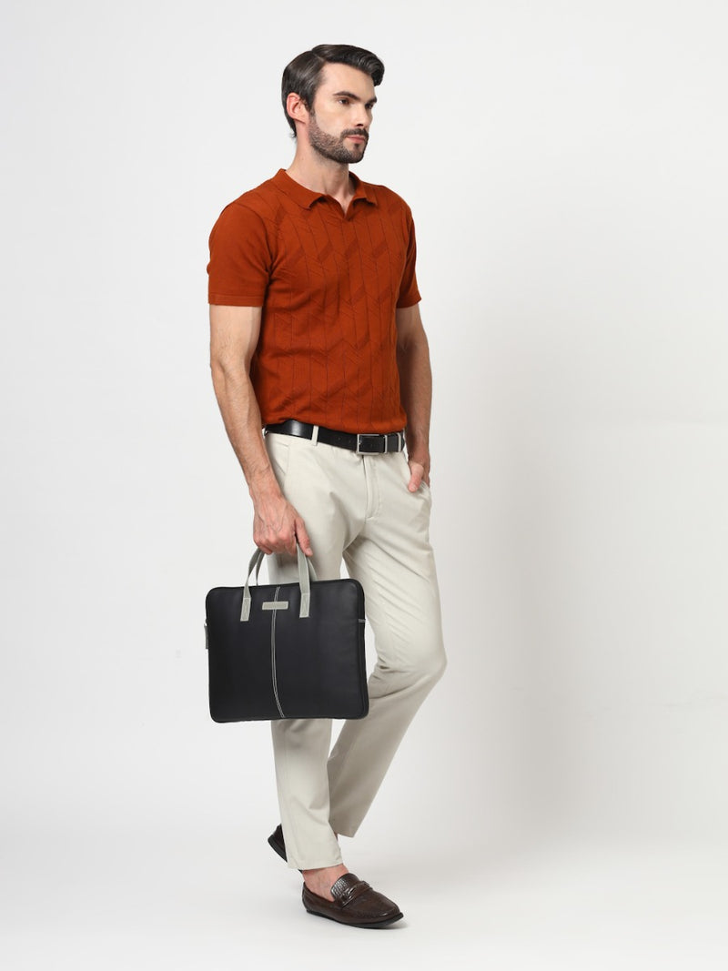 Thomas Scott Men Textured Laptop Sleeve