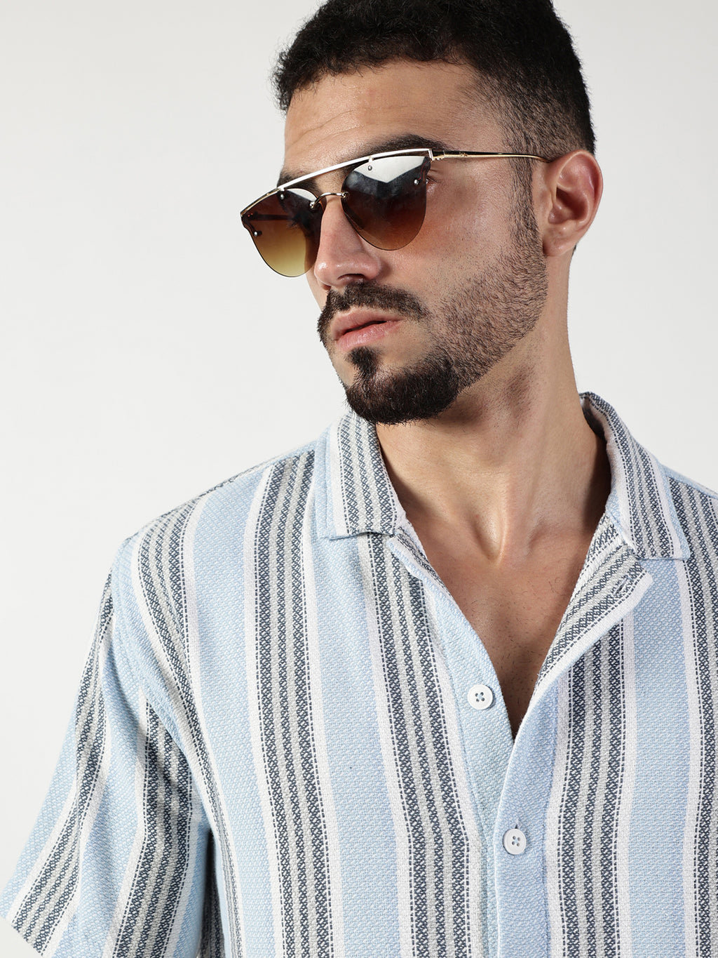Thomas Scott Men Premium Slim Fit Opaque Striped Casual Shirt