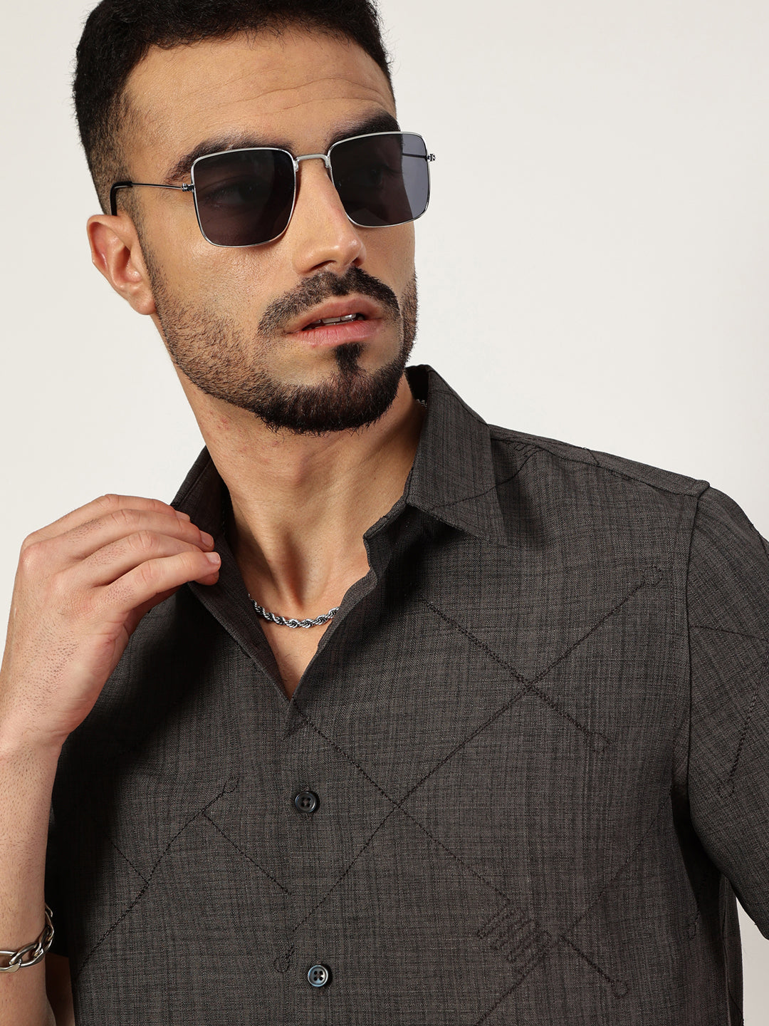 Thomas Scott Men Premium Slim Fit Opaque Casual Shirt