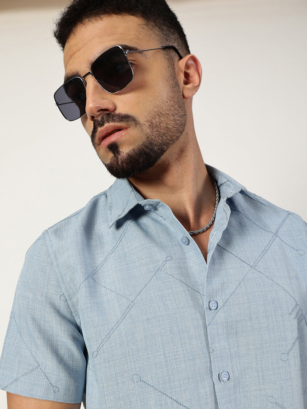 Thomas Scott Men Premium Slim Fit Opaque Casual Shirt