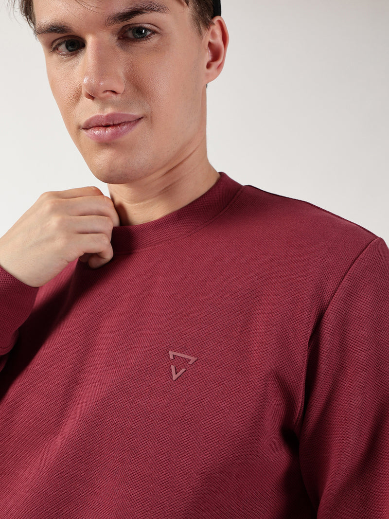 Thomas Scott Men Anti Odour Solid Round Neck Pullover Sweatshirt