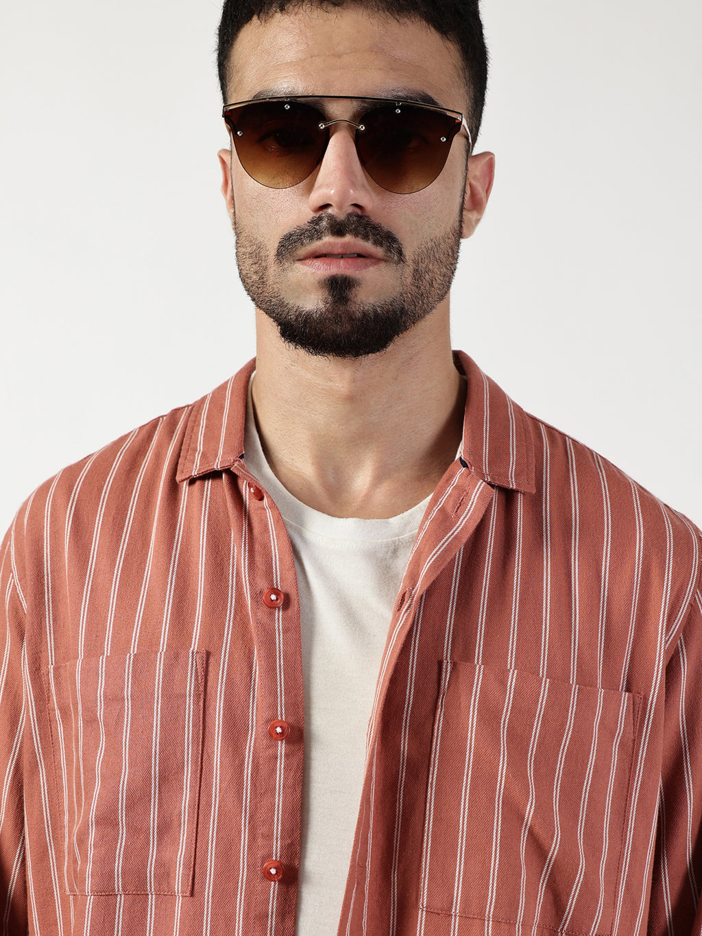 Thomas Scott Men Premium Slim Fit Opaque Striped Casual Shirt